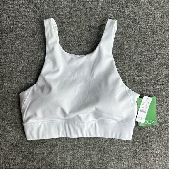 J. Crew Other - NWT J. Crew CloudStretch High Neck Sports Bra White BK318 Small